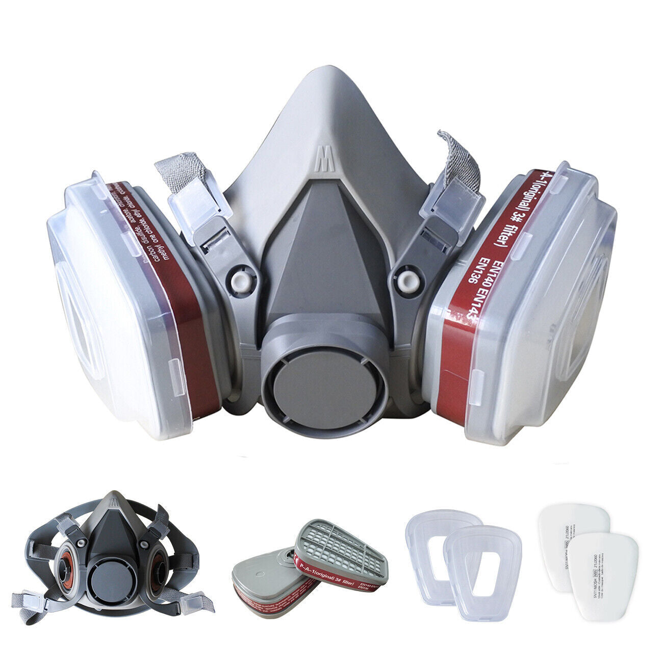 Half Face Gas Mask Respirator Facepiece Spray Painting 6200 Respirator Safety Protector