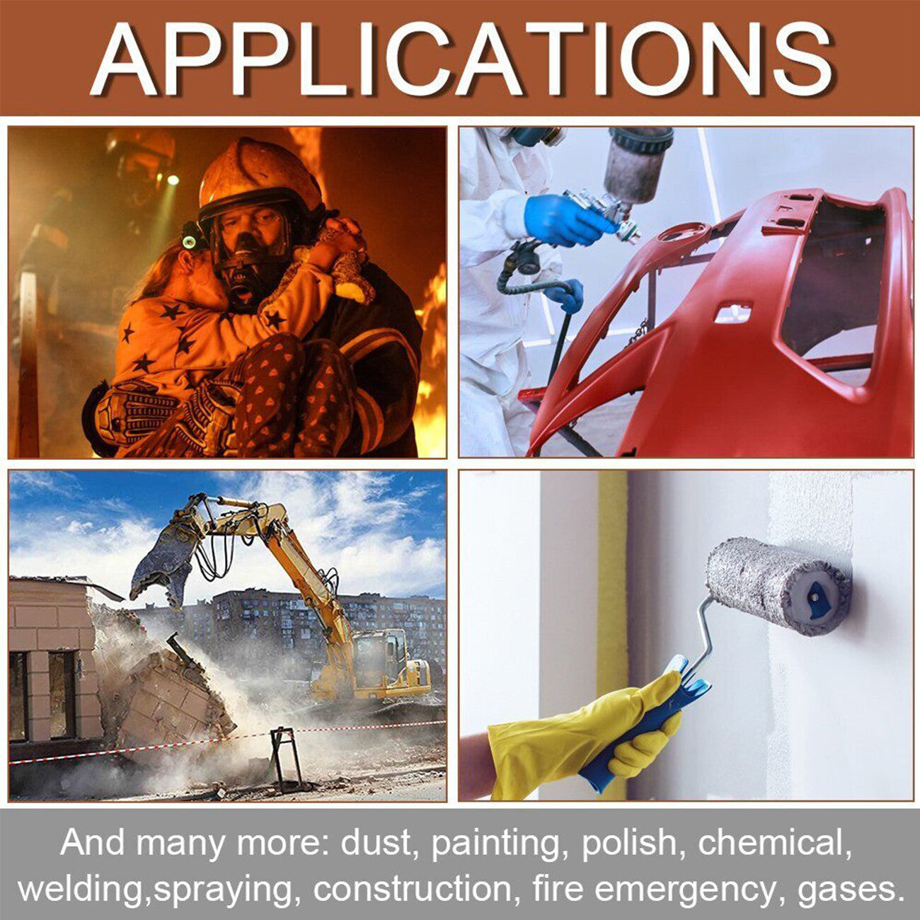 Half Face Gas Mask Respirator Facepiece Spray Painting 6200 Respirator Safety Protector