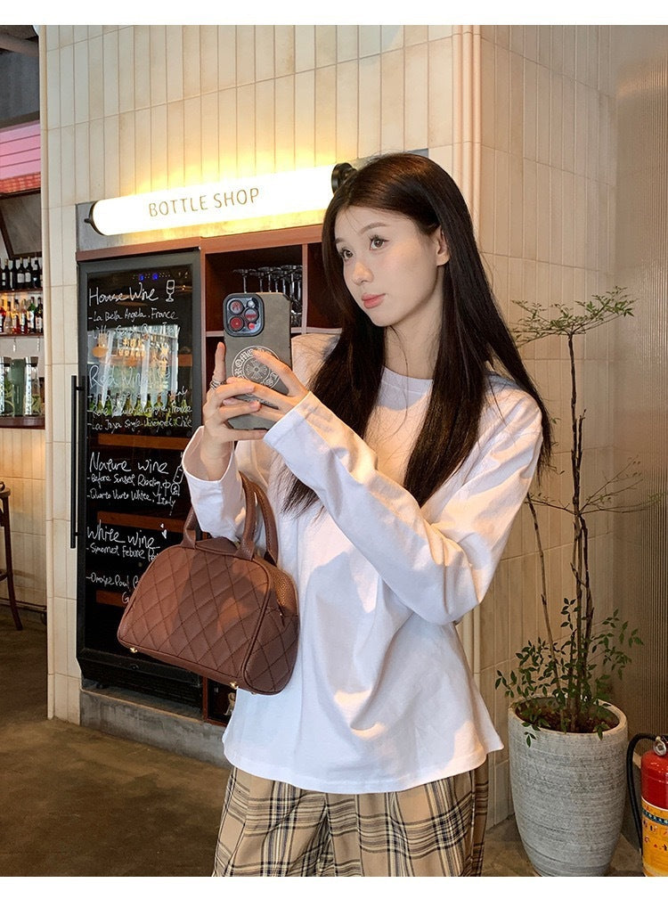 Women's Solid Color Loose Innerwear Base Top