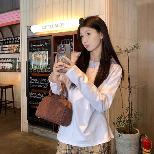 Women's Solid Color Loose Innerwear Base Top