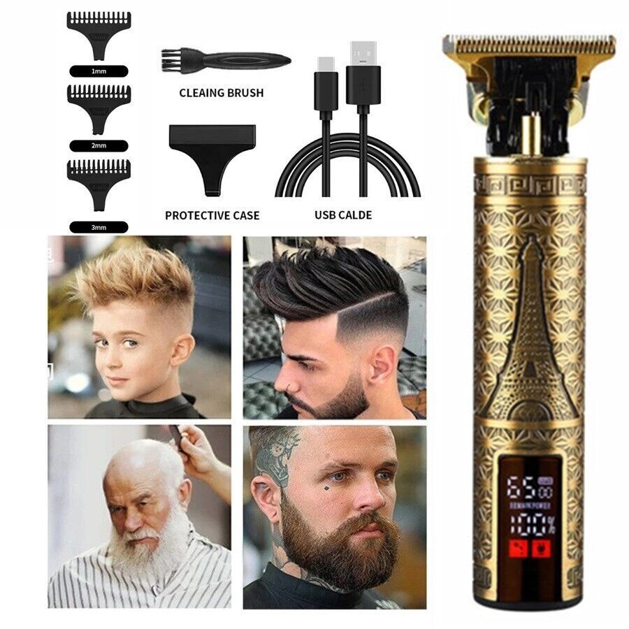 Beard Trimmer Hair Clippers Cordless Rechargeable Hair Cutting Barber Shaving Machine For Men USB Charging