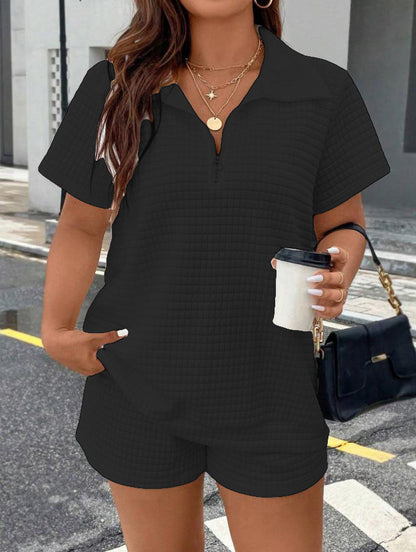Women's Jacquard Shorts Casual Two-Piece Set