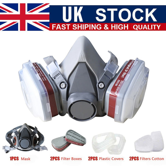 Half Face Gas Mask Respirator Facepiece Spray Painting 6200 Respirator Safety Protector
