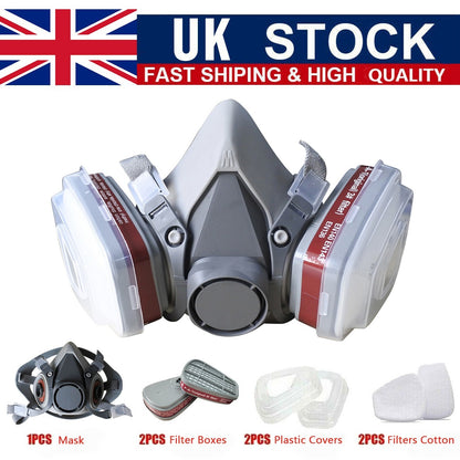 Half Face Gas Mask Respirator Facepiece Spray Painting 6200 Respirator Safety Protector