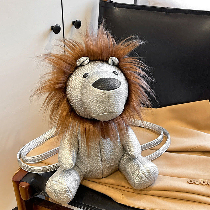 Premium Plush Cartoon Cute Little Lion Casual Bag
