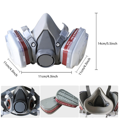 Half Face Gas Mask Respirator Facepiece Spray Painting 6200 Respirator Safety Protector