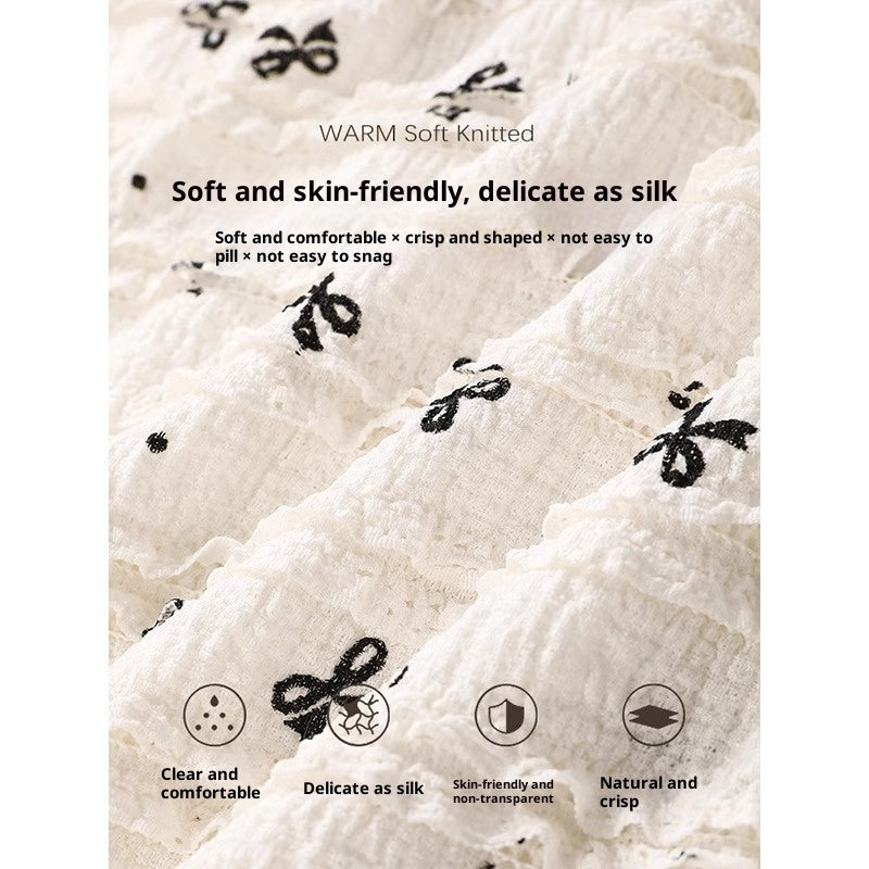 White Bow Floral Fishtail Midi Skirt For Women