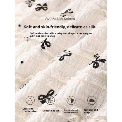 White Bow Floral Fishtail Midi Skirt For Women