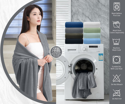 Coral Fleece Bath Towels Pack Of 3 Gray