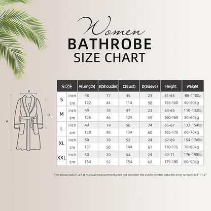 RONGTAI Womens Bathrobe Ladies Fleece Plush Warm Long Robes Fleece Nightgown Sleepwear