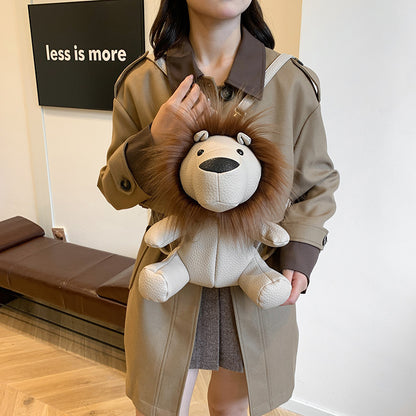 Premium Plush Cartoon Cute Little Lion Casual Bag