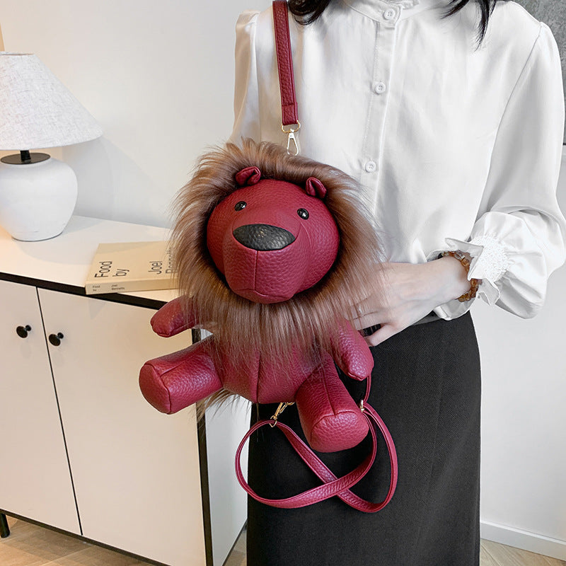 Premium Plush Cartoon Cute Little Lion Casual Bag
